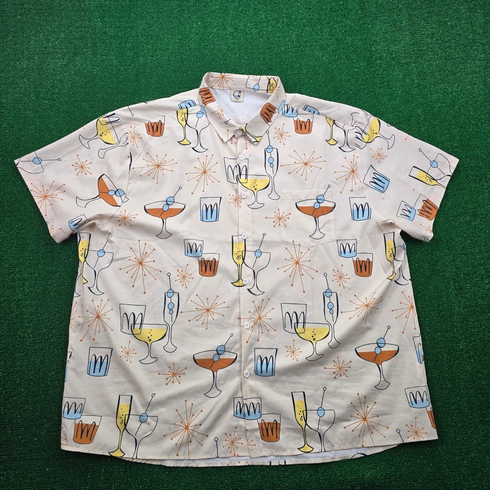 Hardaddy Shirt Mens 3XL Hawaiian Martini Cocktail Atomic Spark Bowling‎ Louge